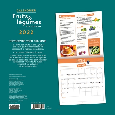 Calendrier Fruits & légumes de saison  Edition 2022