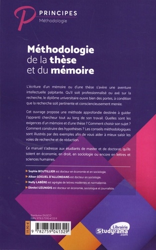 Méthodologie de la thèse et du mémoire