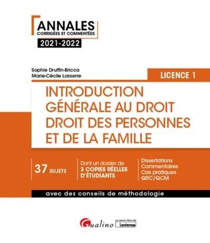 Introduction générale au droit et droit des personnes et de la famille  Edition 2021-2022