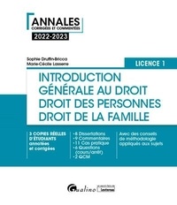 Télécharger des ebooks gratuits Introduction générale au droit et droit des personnes et de la famille  - Licence 1 