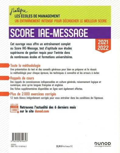 Score IAE-Message. Tout l'entraînement  Edition 2021-2022