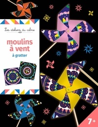 Sophie Ledesma - Moulins à vent à gratter - Avec 4 cartes à gratter, 4 tiges en bois, 1 stylet en bois, 4 attaches en plastique et 4 moulins à vents.