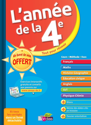 L'année de la 4e. Avec un livret de jeux