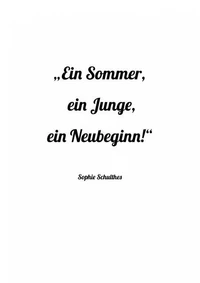 Ein Sommer, ein Junge, ein Neubeginn