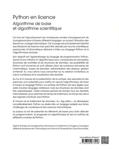 Python en licence. Algorithme de base et algorithme scientifique