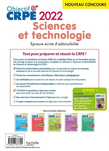 Sciences et technologie. Epreuve écrite d'admissibilité  Edition 2022