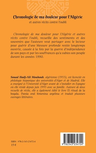 Chronologie de ma douleur pour l'Algérie et autres récits contre l'oubli