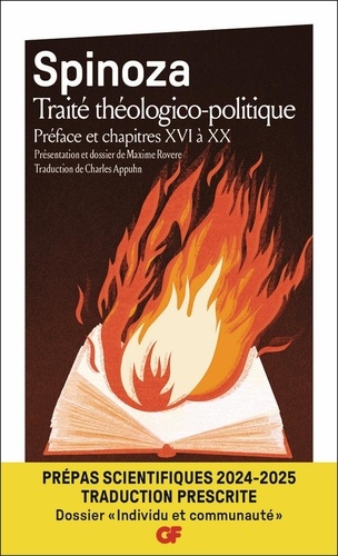  Spinoza - Traité théologico-politique - Préface et chapitres XVI à XX -  Prépas scientifiques 2025.