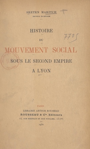 Histoire du mouvement social sous le Second Empire à Lyon