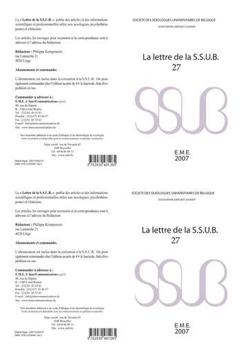  SSUB - La lettre de la S.S.U.B. N° 27 : .