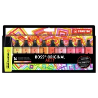 10 surligneurs STABILO BOSS ORIGINAL ARTY - Couleurs chaudes