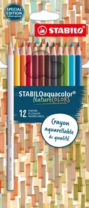 12 crayons de couleur aquarellables STABILOaquacolor NatureCOLORS