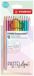 12 crayons de couleur aquarellables STABILOaquacolor Pastellove