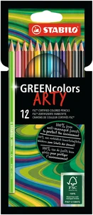 12 crayons de couleur STABILO GREENcolors ARTY