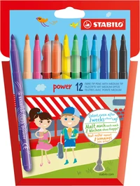 12 feutres de coloriage pointe moyenne STABILO power