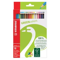 18 crayons de couleur STABILO GREENcolors