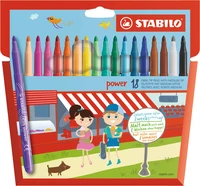 18 feutres de coloriage STABILO Power - Pointe moyenne