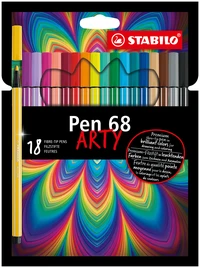 18 feutres de dessin STABILO Pen 68 ARTY - Pointe moyenne