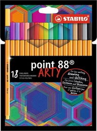 18 feutres STABILO point 88 ARTY - Pointe fine