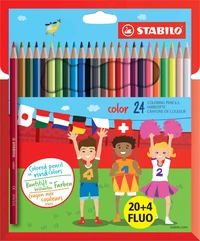 24 crayons de couleur STABILO color (dont 4 fluo)
