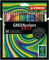 24 crayons de couleur STABILO GREENcolors ARTY