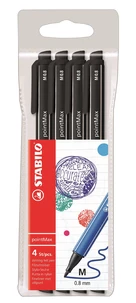 4 stylos-feutres STABILO pointMax - Pointe moyenne  - Noir