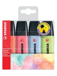 4 surligneurs STABILO BOSS ORIGINAL Pastel - Série 2