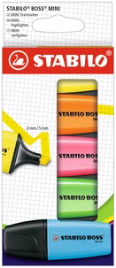 5 mini surligneurs STABILO BOSS MINI