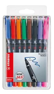 8 marqueurs permanents STABILO OHPen universal 1 mm - Pointe moyenne