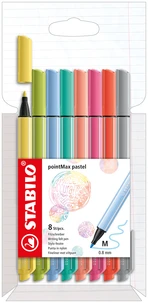 8 stylos-feutres STABILO pointMax - Pointe moyenne - Coloris pastel