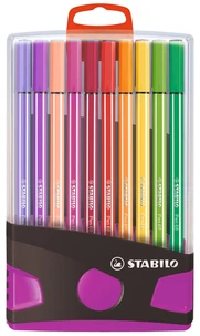 Boite 20 feutres pen 68 gris/fushia colorparade