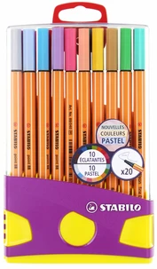 Boite 20 feutres point 88 mauve colorparade dont 10 pastel