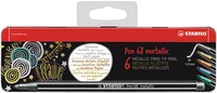 Boîte métal de 6 feutres métallisés Pen 68 Metallic