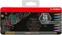 Boîte métal de 8 feutres métallisés pen 68 metallic