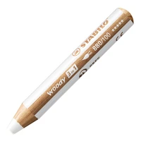 Crayon de couleur multi-talents STABILO woody 3 in 1 - Blanc titane