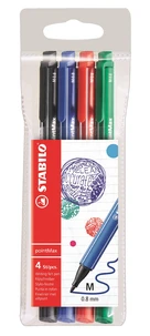 Etui 4 feutres pointmax - noir + bleu + vert + rouge