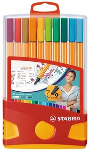Etui ColorParade de 20 stylos-feutres de dessin STABILO Pen 88 - Pointe fine