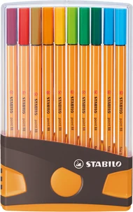 Etui colorparade de 20 stylos-feutres de dessin stabilo pen 88 - pointe fine