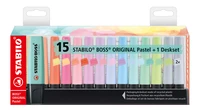 Set de bureau de 15 surligneurs STABILO BOSS ORIGINAL Pastel