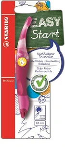 Stylo roller Easy Start gaucher + 1 recharge - rose