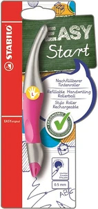 Stylo roller Easy Start rose fluo gaucher + 1 recharge