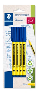 Blister 4 feutres 06 bleu noris writing pen 307 97% recycles