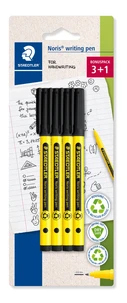 Blister 4 feutres 06 noir noris writing pen 307 97% recycles