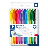 Etui 10 stylos-bille ball 432 triangulaires