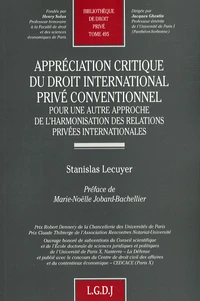 Appréciation critique du droit international privé conventionnel