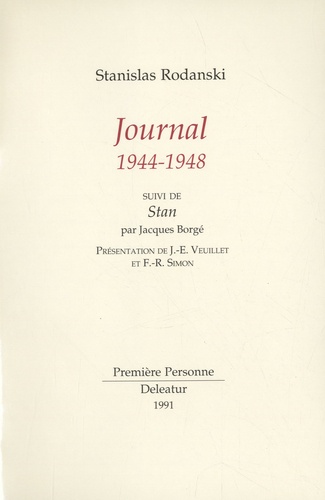 Stanislas Rodanski - Journal 1944-1948 - Suivi de Stan.