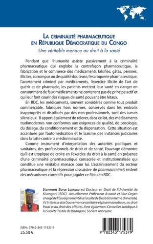 La criminalité pharmaceutique en République Démocratique du Congo. Une véritable menace au droit à la santé