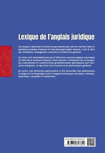 Lexique juridique. Français/anglais anglais/français