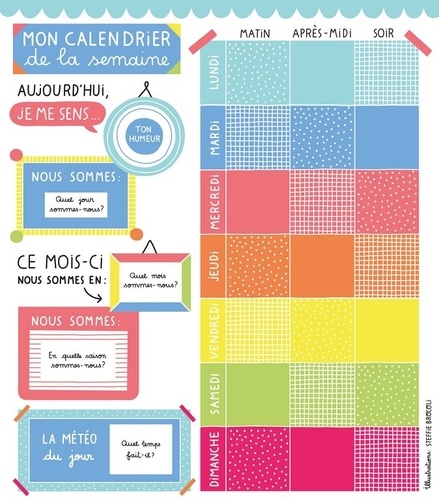 Ma première pochette d'aimants calendrier de la semaine