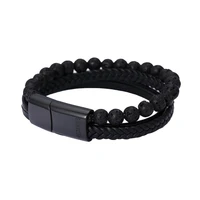 Bracelet en acier et pierres naturelles Redskins